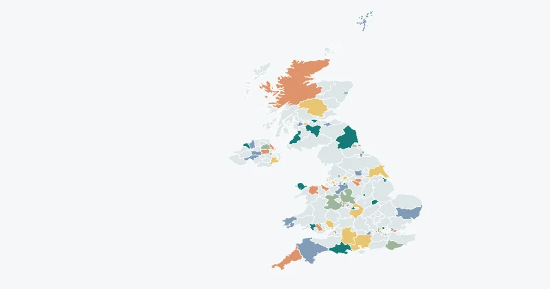 Example united kingdom map with custom region colours
