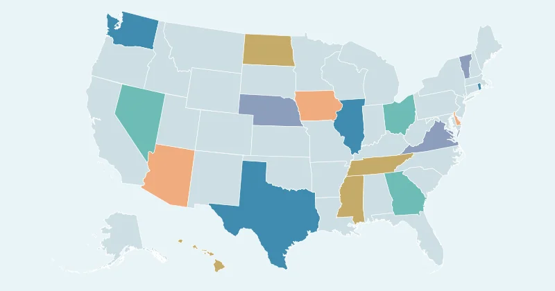 Example usa map with custom region colours