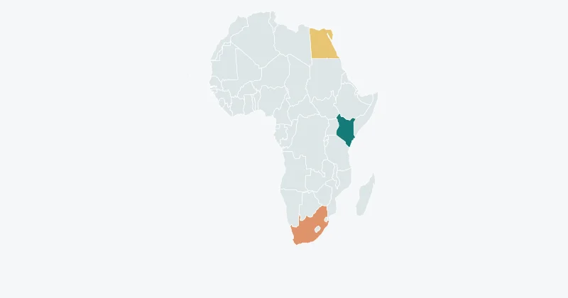 Example Africa map with custom region colours